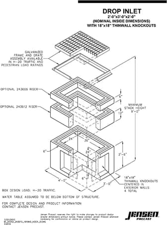 Fs Inlet Catalog Drop Inlet - 2436 - Jensen Precast