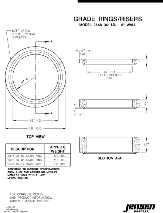 Grade Ring - 3648 | Jensen Precast