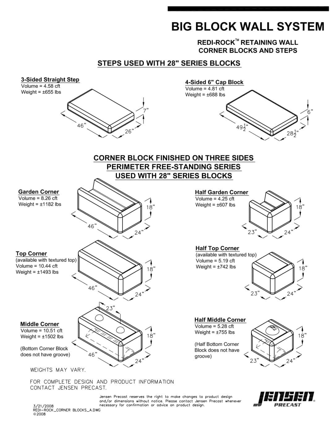 Corner Rvt Block Redi-Rock® Freestanding Wall - Corner Blocks | Jensen Infrastructure