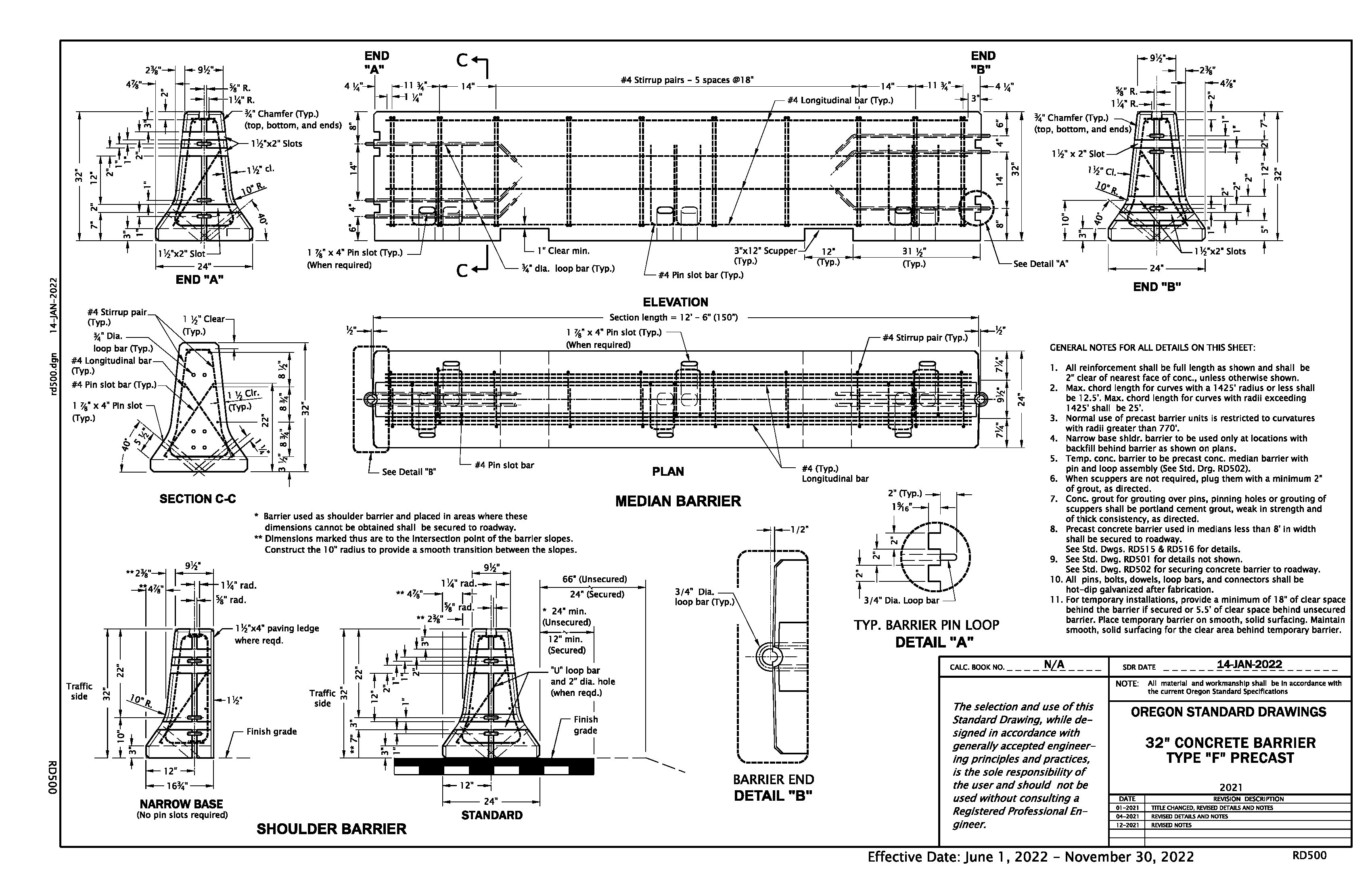 ODOT Type F Narrow Base | Jensen Precast