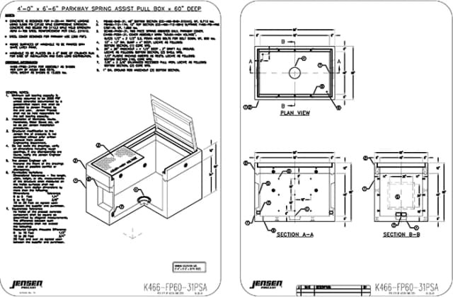Precast Spring Box Parkway Spring Assist Pull Box - 4878 - City of Azusa | Jensen Precast