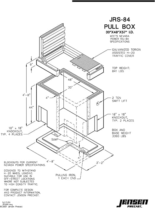 JRS-84 Pull Box - 3048 - NV Energy South | Jensen Precast