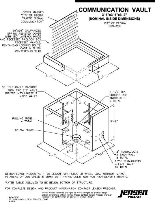 Communication Vault - 3636 - City of Peoria | Jensen Precast
