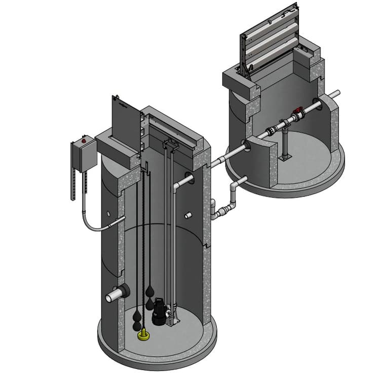 348-SV Series Standard Simplex Pump Station | Jensen Precast